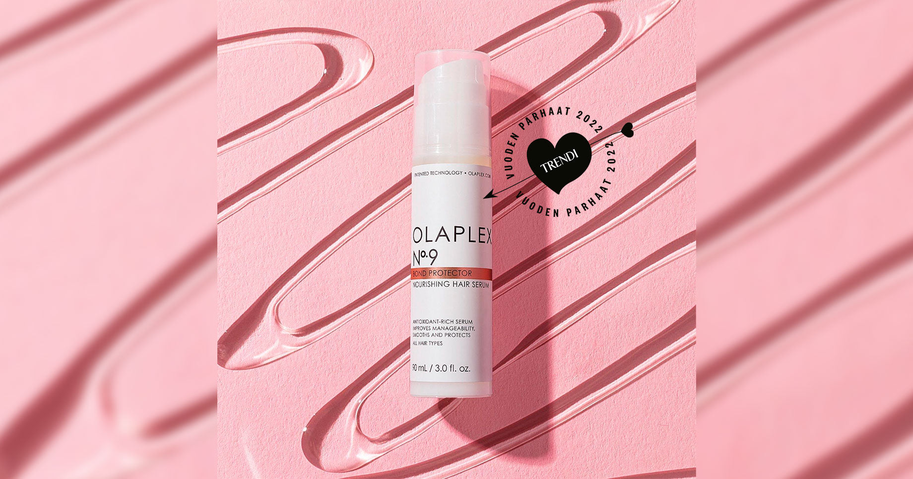 Vuoden paras hiuksiin jätettävä hiustenhoitoaine on OLAPLEX® No.9!